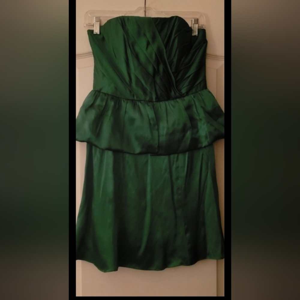 NEW 100% Silk Tracy Reese Green Peplum Dress